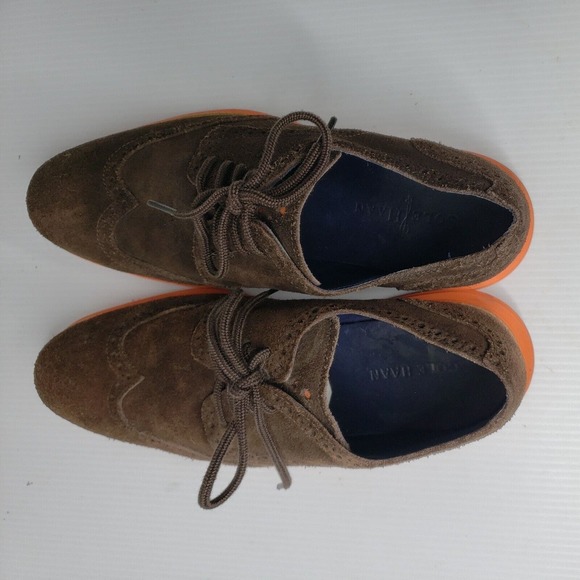 Men Cole Haan Lunargrand C11097 Wingtip‎ Oxfords 9 M Brown Suede Lace Up Shoes main image 8